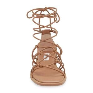 Steve Madden Women’s Ainsley Faux Leather Caged Gladiator Sandals Tan 6.5